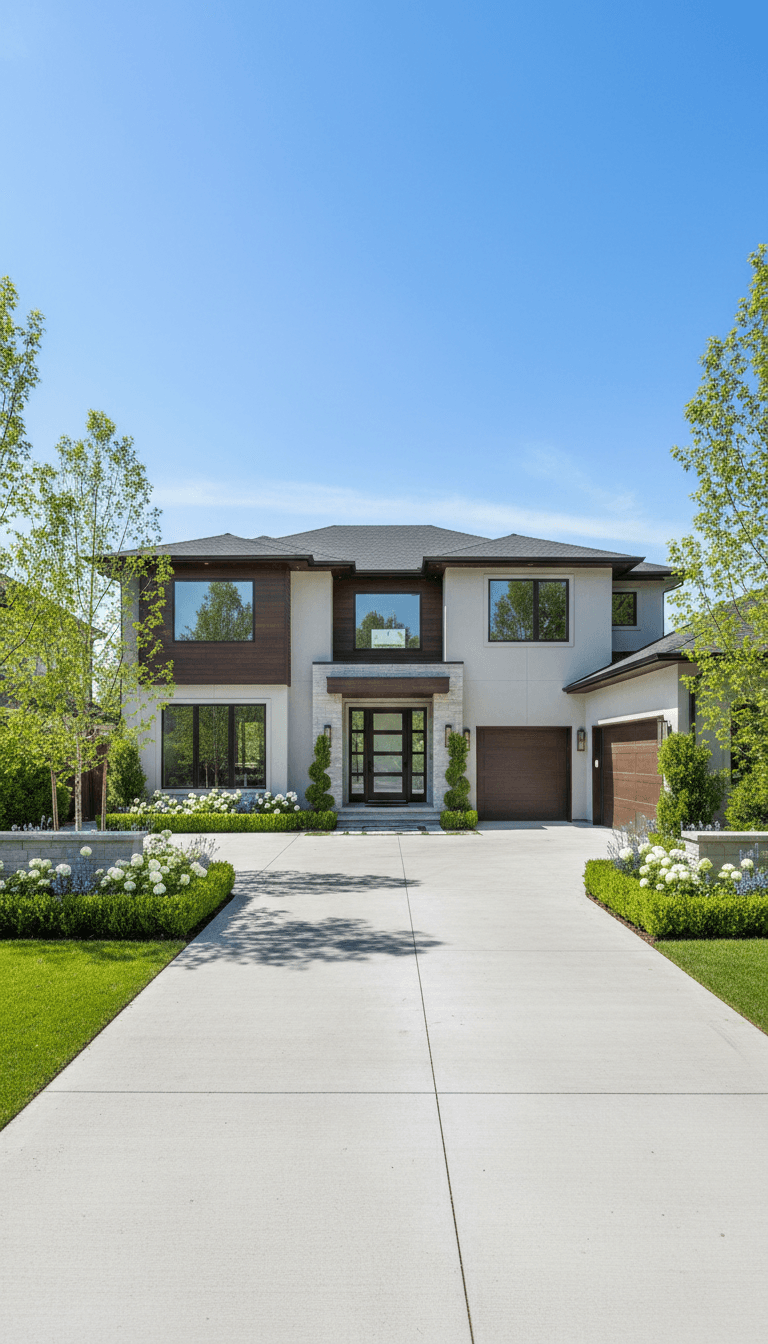 Clean home exterior and driveway